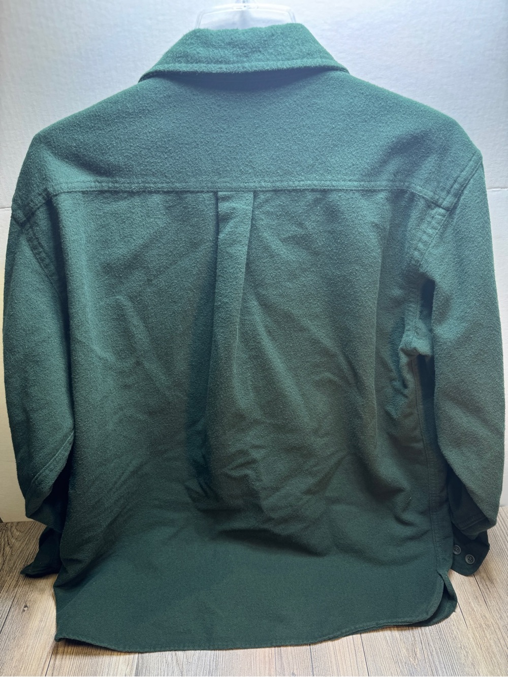 L.L. Bean Flannel Solid Dark Green Traditional Fit Outdoor Chamois Large - Reg - Picture 5 of 5